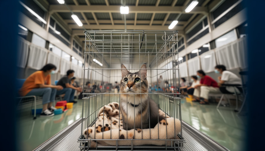 地震発生時の猫の避難