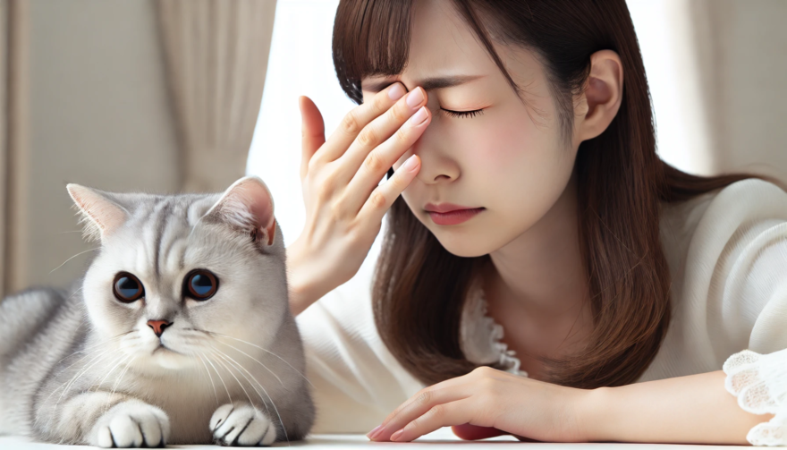 猫アレルギーの女性