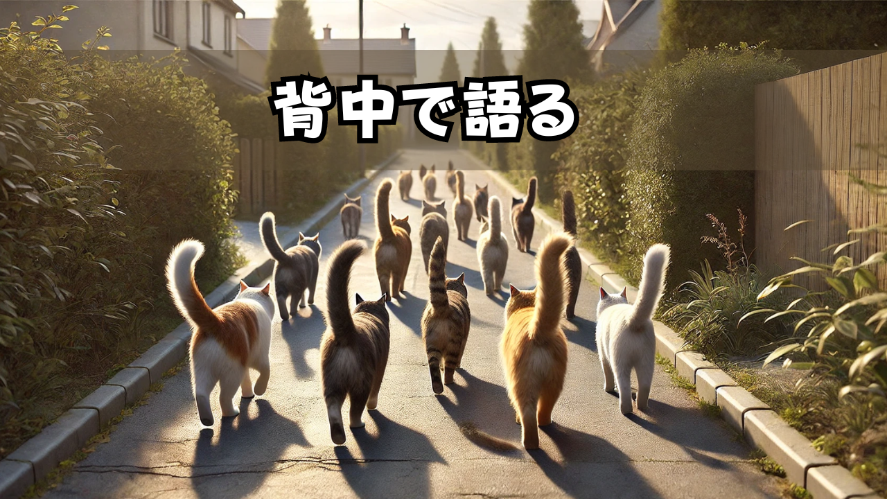 背中で語る猫