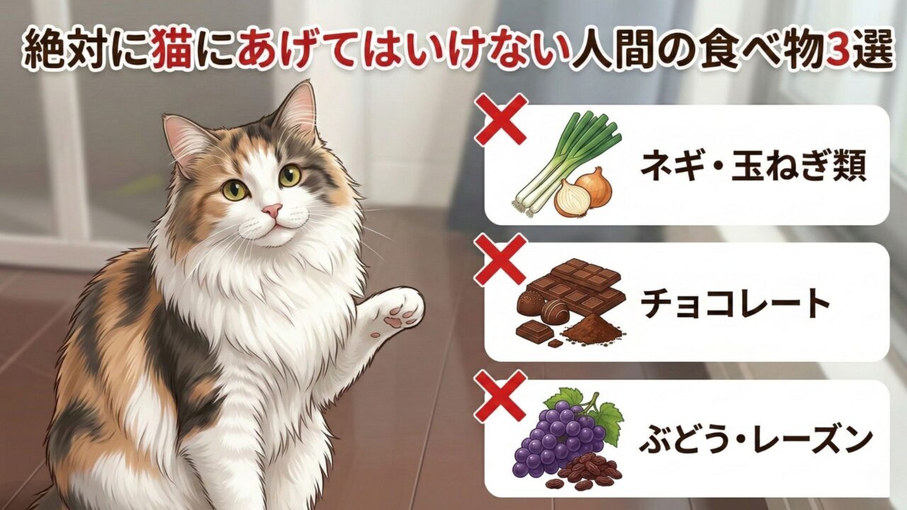 猫にあげてはいけない食べ物